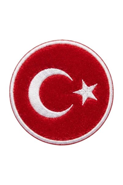 Tezzgelsin Turkish Flag Embroidery Emblem 7 cm