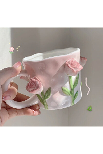 Mihristore Gül Temalı Kupa Pinterest Kupa Bardak Kabartmalı Gül Motifli Kupa ...