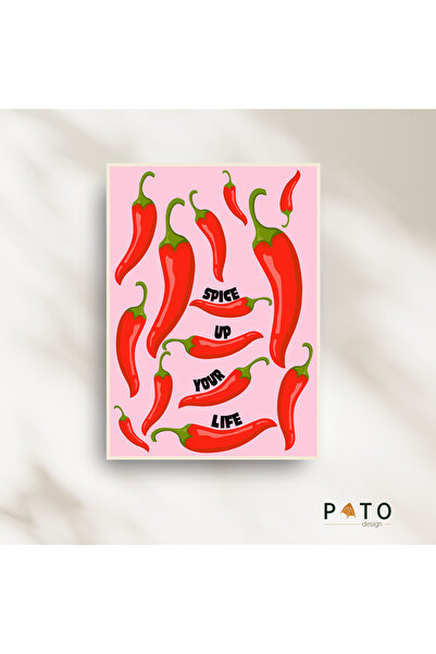 Pato Design 'Spice Up Your Life' Dekoratif Tablo | Bej Çerçeveli | MDF & UV B...