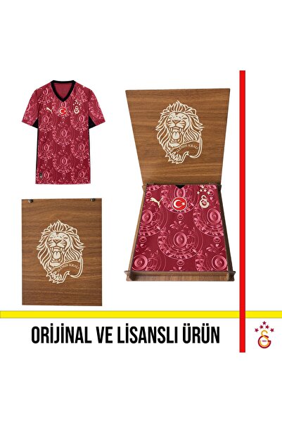 Galatasaray Licensed Puma 2025-2026 Claret Red Alternate Jersey with Lion Woo...