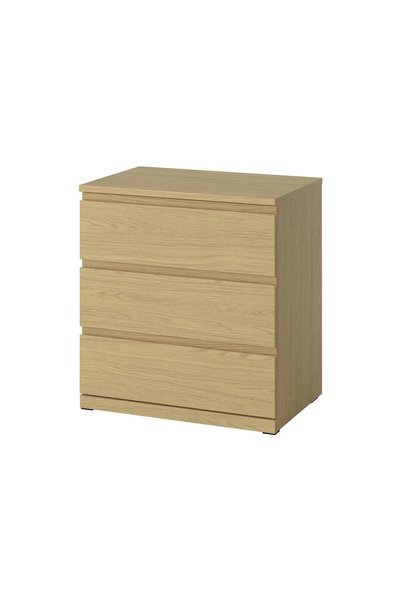 IKEA Modern Kahverengi 3 Çekmeceli Şifonyer 70x50x75 cm - Yatak Odası Dolabı