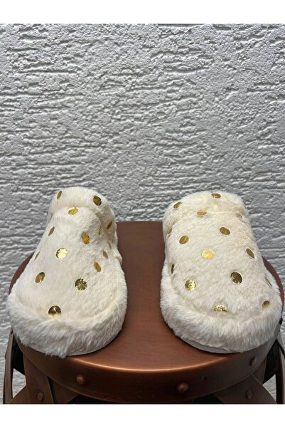 Beyond Women's Beige Pauntiye Rabbit Fur Indoor House Slippers 3 cm Byndatom01