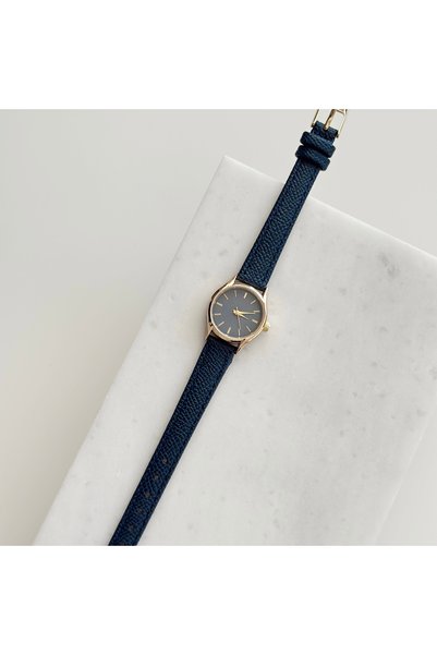 Vesce Atelier Hire Gold Leather Navy Blue Cord Navy Blue