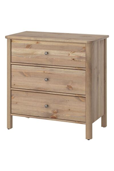 IKEA Modern Gri 3 Çekmeceli Şifonyer 93x50x91 cm - Yatak Odası Dolabı
