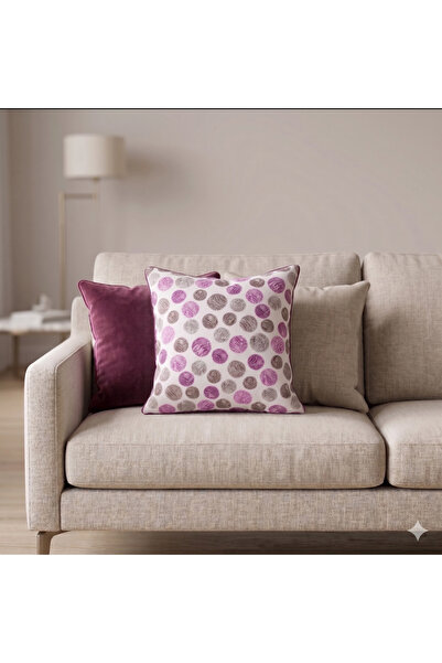MASSARELLI Bremen Round Patterned Spanish Fabric Square Throw Pillow Cover 40...