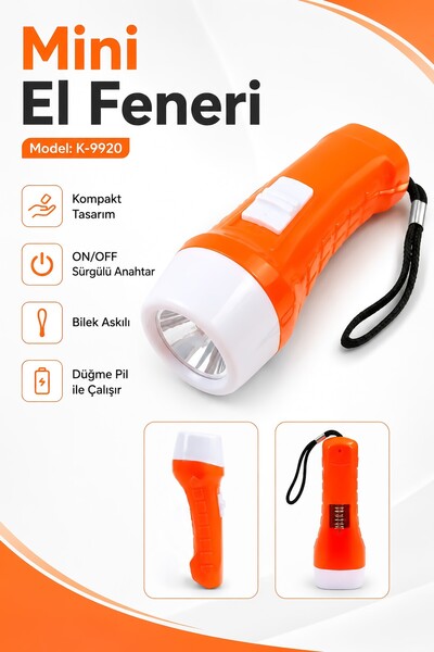 Telvesse Pilli Mini El Feneri Anahtarlık Lambası Aydınlatma Işığı Deprem Çant...