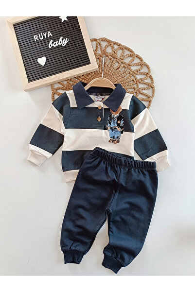 Moschino Polo Yaka 2'li Erkek Bebek Takım-LACİVERT