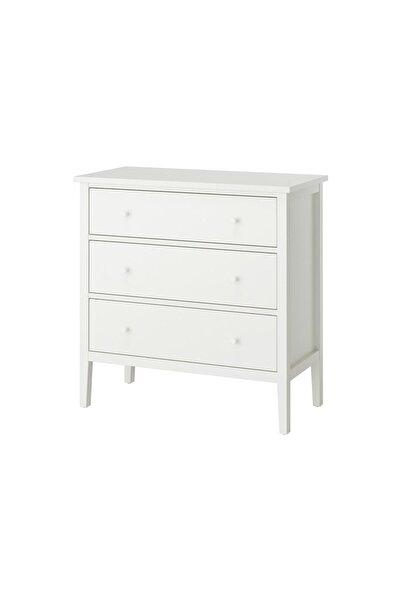 IKEA Modern Beyaz 3 Çekmeceli Şifonyer 99x48x100 cm - Yatak Odası Dolabı