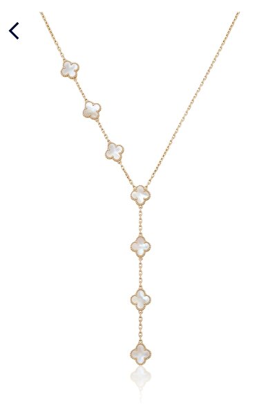 ÇELİKSİLVERTAKI Steel Clover Y Necklace