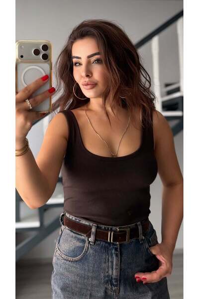 Oslove Bitter coffee bra free (padded) tank top
