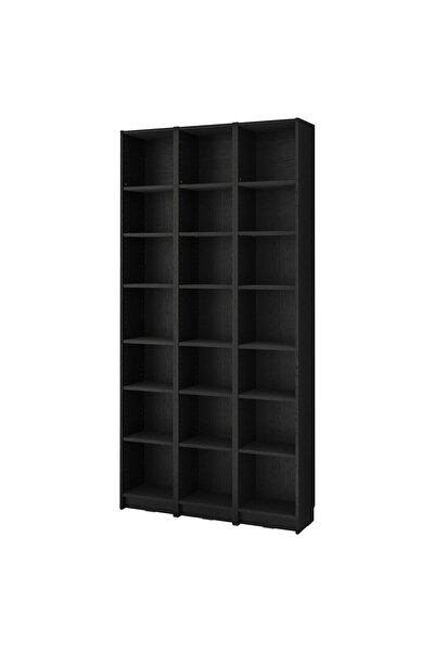 IKEA Modern Siyah Kitaplık 120x28x237 cm - Salon/Çalışma Odası Dolabı