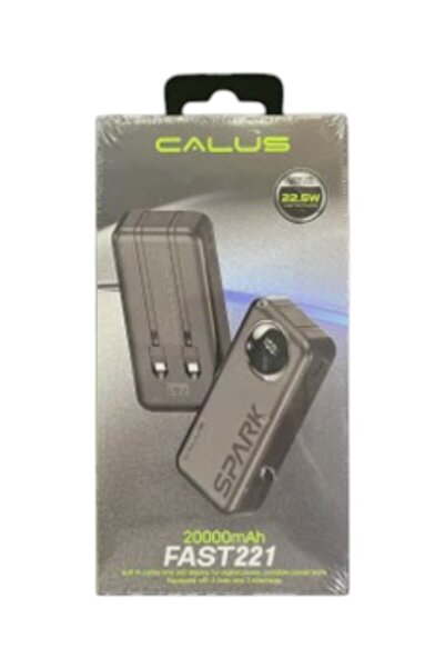 calus باور بانك فاست221 سبارك - شحن فائق السرعة 22.5 واط مع كابلات مدمجة - 20...