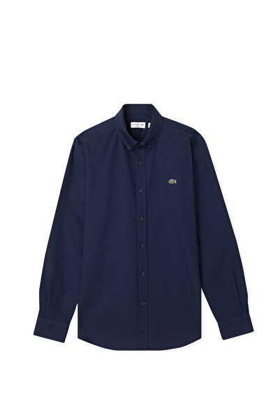 Lacoste Lacivert Slim Fit Uzun Kollu Erkek Gömlek
