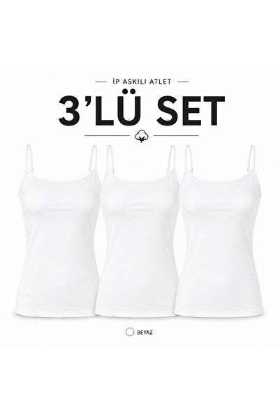 Gold Night Women's Cotton Breathable White Undershirt Set of 3