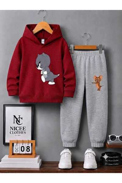 NC Nicee Clothes Children's Tracksuit Unisex (Cat-Referring Jery Print Winter)