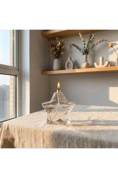 ViViRaSmi Generic Hand-Blown Glass Paraffin Oil Lamp – Vintage-Inspired Clear...
