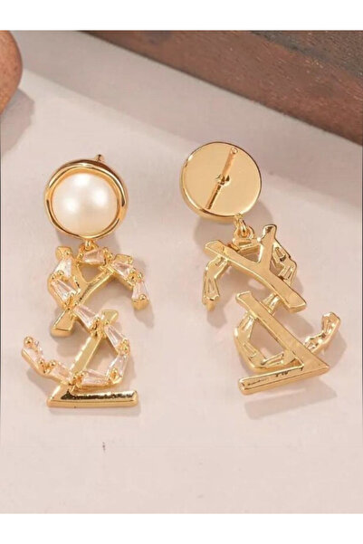Alyas Aksesuar Stylish and Elegant Stone Letter Pattern Earrings