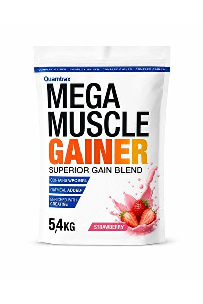 Quamtrax Mega Muscle Gainer Strawberry 12 Lbs