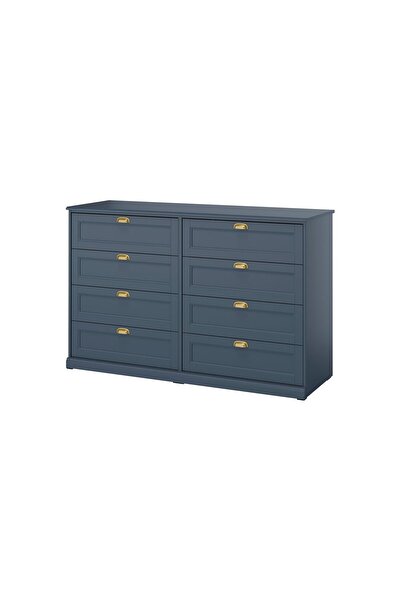 IKEA Modern Mavi 8 Çekmeceli Şifonyer 160x51x101 cm - Yatak Odası Dolabı
