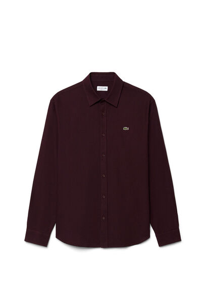 Lacoste Bordo Pamuklu Regular Fit Uzun Kollu Erkek Gömlek