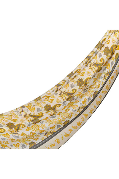 ipekevi Cream Gold Humayun's Garden Cotton Shawl