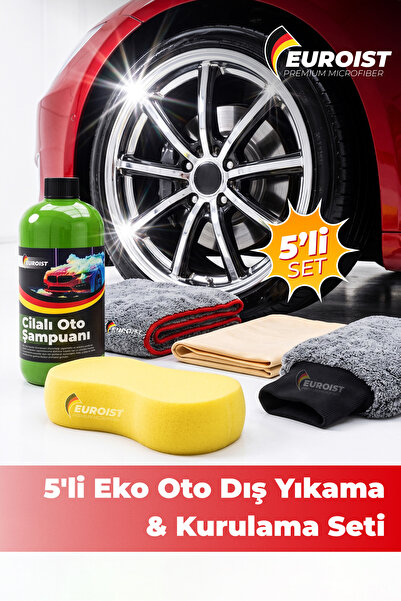 euroist Set ecologic pentru spălare și uscare auto: șampon auto lustruit, bur...