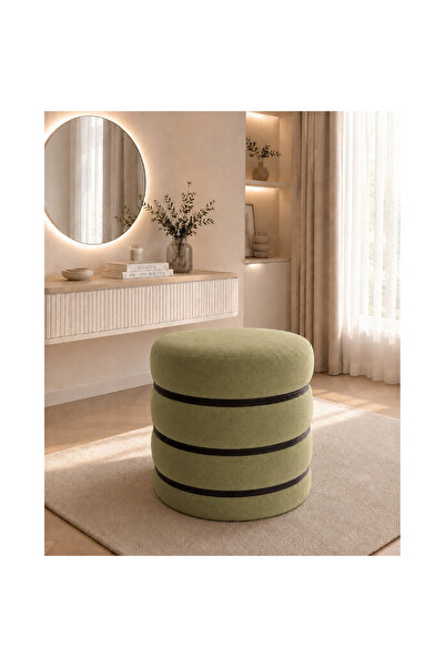 OEM Taburet Nola, 45x45 cm, culoare Verde masliniu
