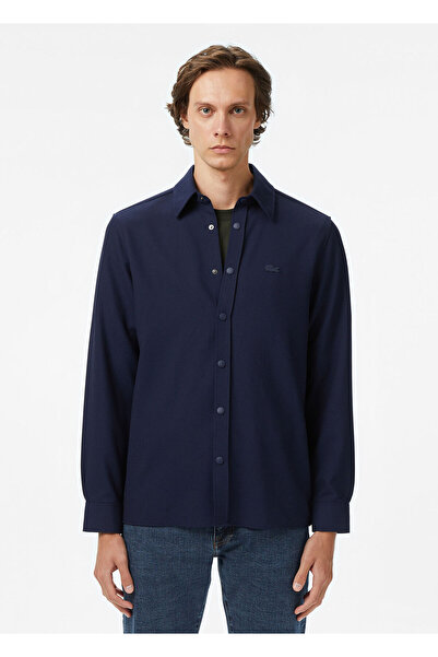 Lacoste Lacivert Regular Fit Uzun Kollu Erkek Gömlek