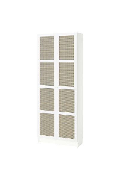 IKEA Modern Beyaz Kapaklı Kitaplık 80x30x202 cm - Salon/Çalışma Odası Dolabı