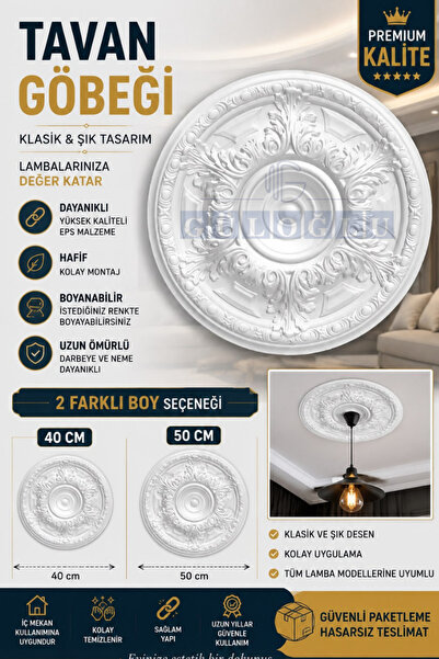 GÜLOĞLU STROPİYER Antik Osmanlı Tavan Lamba Göbeği 40 Cm