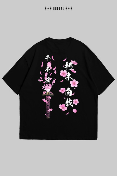 Bleach Byakuya Kuchiki Senbonzakura Kageyoshi Bankai Baskılı Oversize Unisex Tişört