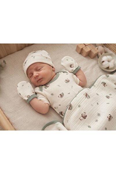 Maison Beca Unisex Bebek Panda Desenli 7 Parça Yenidoğan Hastane Çıkışı Seti ...