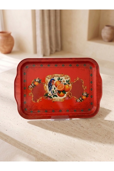 Zera Dizayn Chiara Alessi La Dolce Vita Patterned Luxury Metal Presentation Tray - Durable & Vibrant Printed Coffee Serving Tray