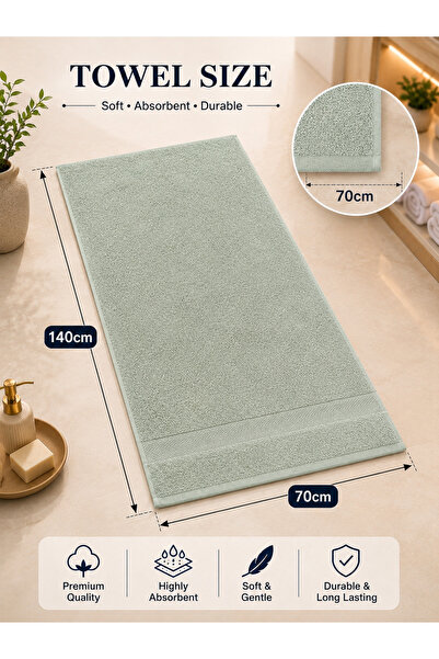 Saf By Arams 4-Piece, 100% Cotton, Bath Towel Set, 70x140 cm, 550GSM, Soft, Absorbent, and Premium Quality.