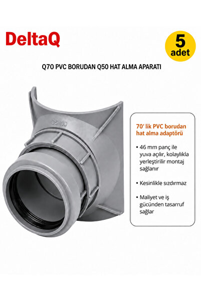 Armoni DeltaQ Pvc Boru Çatal Bağlantı Aparatı-Hat Açma Adaptörü 5 Adet 70 den...