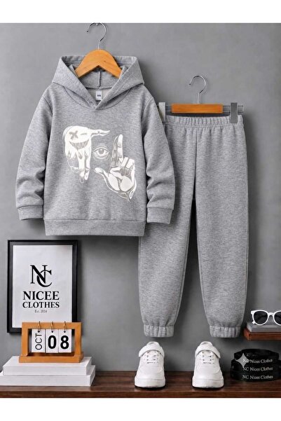 Leto Lykia Children's Unisex Tracksuit Set (White with Eye between the Hands ...