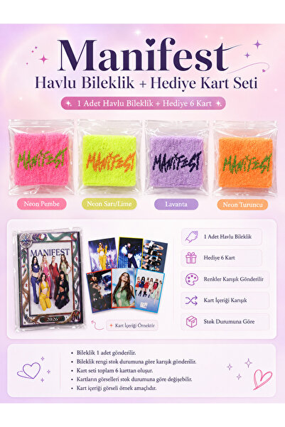 kruxon Manifest Surprise Set – 1 Mixed Color Towel Bracelet + 1 Pack of Manif...