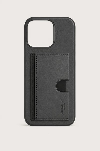 PiyasaSepeti iPhone 16 Pro Max Luxury Case with Card Holder and Stand, Black