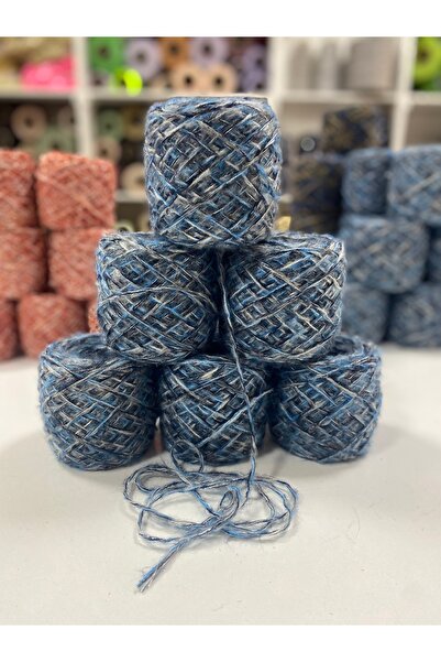 Göçer İplik Since Moher Acrylic Blue Melange Graphic All Net 600Gr