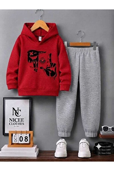 NC Nicee Clothes Children's Unisex Tracksuit (Black with Eye Print between th...