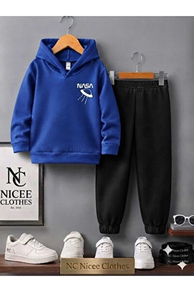 NC Nicee Clothes Children's Tracksuit Set Unisex (White Nasa Umbrella Print o...