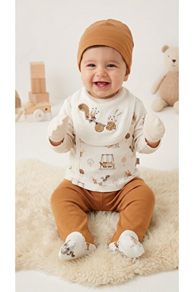milay's life home collections 0-3 Months Baby Set with Squirrel Embroidery, 1...