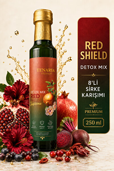 tenarya Red Shield Detox Mix 250 ml – 8'li Sirke Karışımı, Nar, Hibiskus ve A...