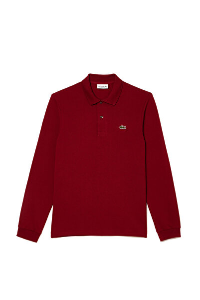 Lacoste L.12.12 Bordo Polo Yaka Classic Fit Uzun Kollu Erkek T-Shirt