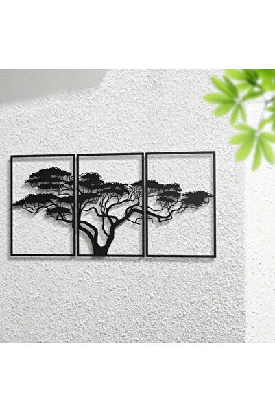 Decorius 3 Parça Hayat Ağacı Duvar Tablosu 25x51 cm Modern Salon Yatak Odası ...