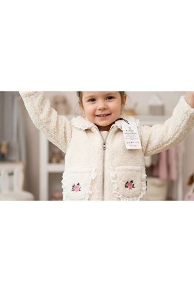 MİLAYS LİFE HOME COLLECTİON Girls' Kuzu Welsoft Pocket Embroidered Collar wit...