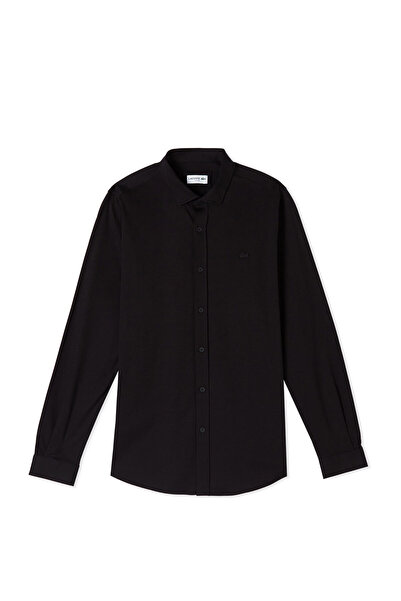 Lacoste Siyah Slim Fit Uzun Kollu Erkek Gömlek