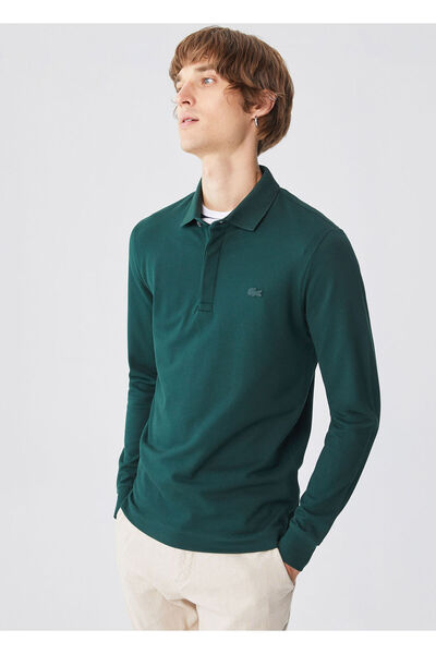 Lacoste Paris Dark Green Long Sleeve Regular Fit Men's Polo T-shirt