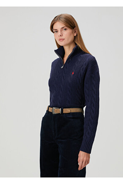 Polo Ralph Lauren Lacivert Saç Örgü Yün Kazak