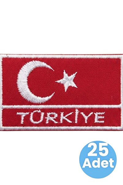 Tezzgelsin Turkish Flag Turkey Written Rectangular Embroidery Coat of Arms 4X...